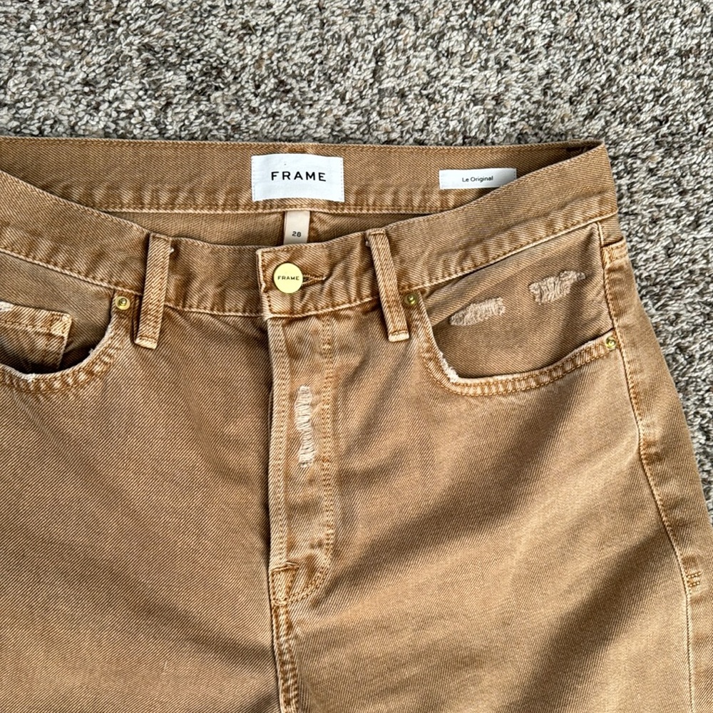 Frame Distressed Denim Le Original Desert Orange